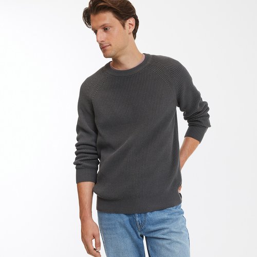 Pull cotes anglaises en coton signature La Redoute Collections La Redoute