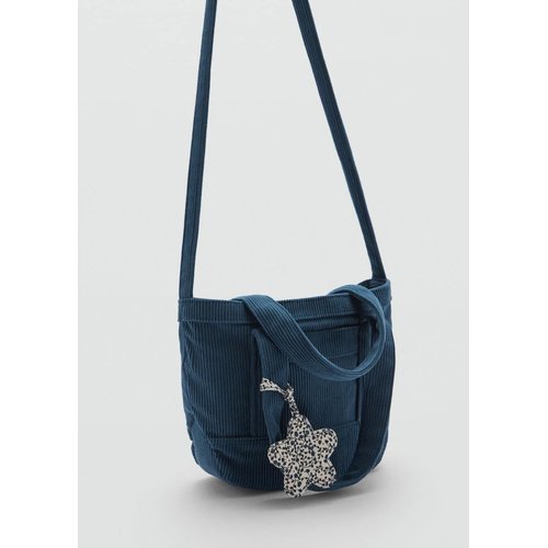 Mini sac velours cotele bleu marine fonce Mango Kids La Redoute