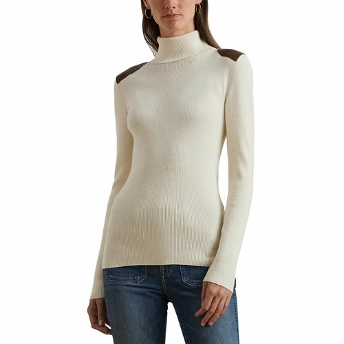 Amanda turtleneck jumper in cotton mix ecru Lauren Ralph Lauren La Redoute