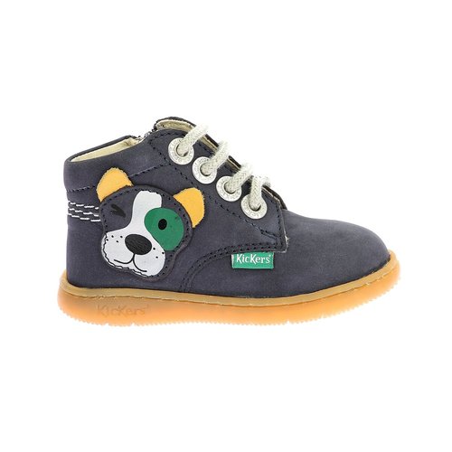Kids kickbillista ankle boots in suede with laces and zip navy blue Kickers La Redoute