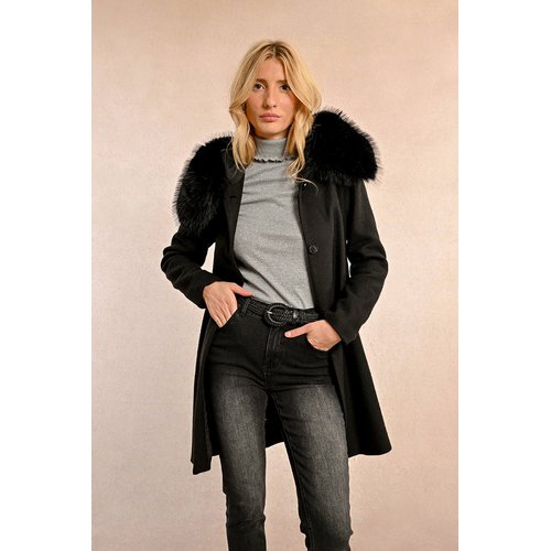 Manteau capuche fourrure discount