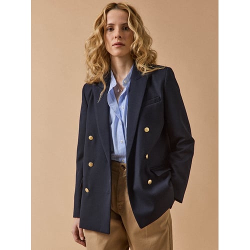 BLAZER (VESTE) LÉGER NOIR PROFOND R&M BOUTONS DORÉS TAILLE 42 - OCCASION TB ÉTAT