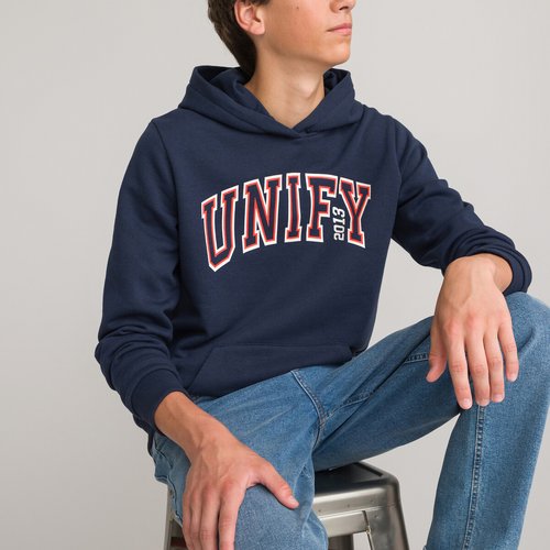 Sweat a capuche en molleton bleu marine La Redoute Collections La Redoute