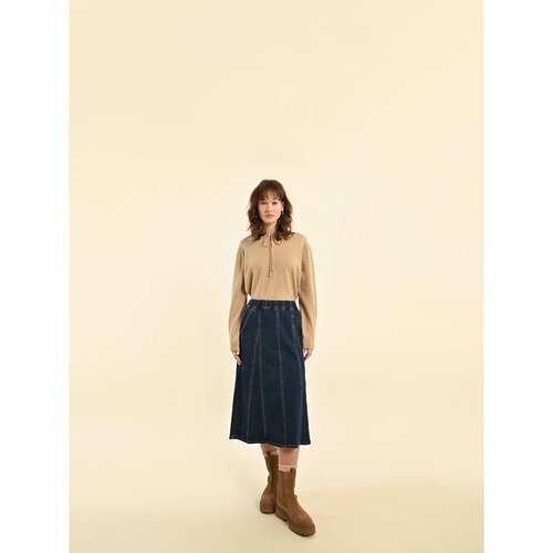Jupe mi longue en denim Molly Bracken bleu brut denim La Redoute