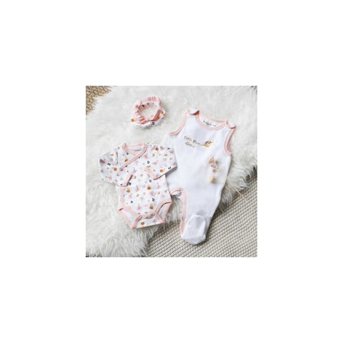 Lot Bébé Fille - Ensemble Naissance 1 Mois - 4 Hauts + 3 Bas - Occasion Très Bon état