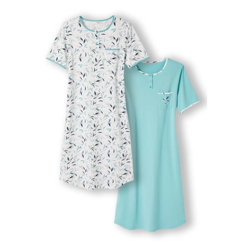 Chemise de nuit dentelle pur coton peigné - Chemise de nuit