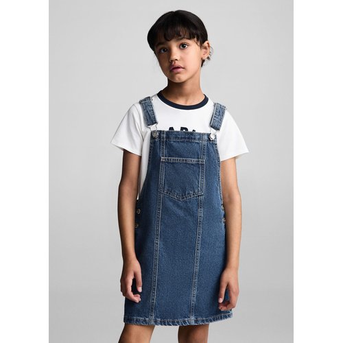 Robe chasuble courte en jean bleu moyen Mango Kids La Redoute