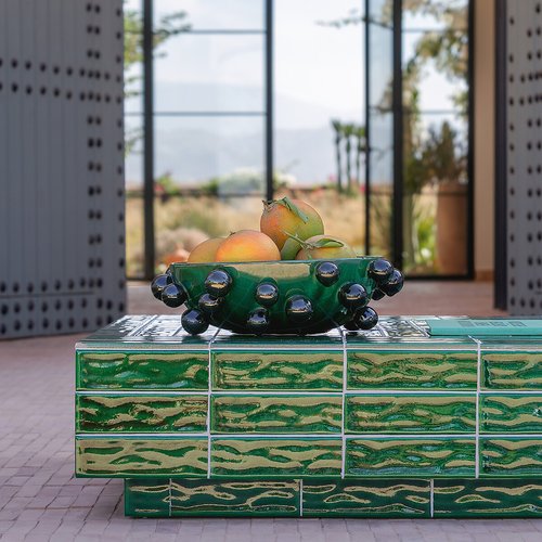 Gubio ceramic dish with small spheres green/nlack Am.Pm | La Redoute