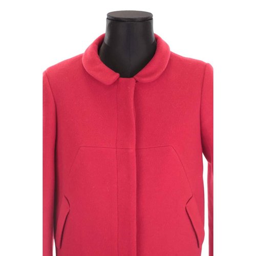 Manteau en laine tres bon etat rouge Tara Jarmon La Redoute