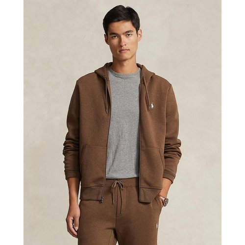 Double knit tech hoodie with zip fastening in cotton blend taupe Polo Ralph Lauren La Redoute