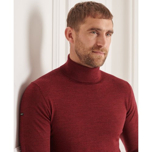Pull a col roule en merinos studios bordeaux intense chine Superdry La Redoute