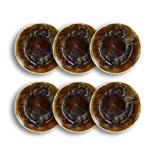 Volcano Marron Lot de 6 bols en porcelaine 16cm, volcano Couleur marron Novastyl | La ...