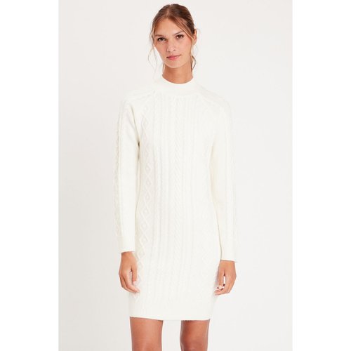 Robe pull droite torsades ecru Cache Cache La Redoute