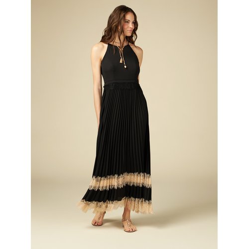 Robe longue avec jupe plissée cheap
