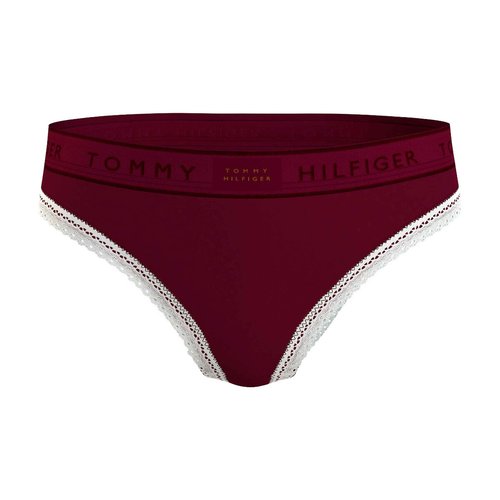 Logo lace knickers burgundy Tommy Hilfiger La Redoute