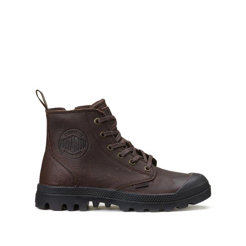 Pampa hi zip ankle boots in leather bison Palladium La Redoute