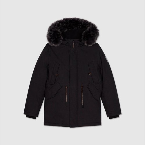 Mellanlang hooded parkas med hog hals morkbrun Teddy Smith La Redoute