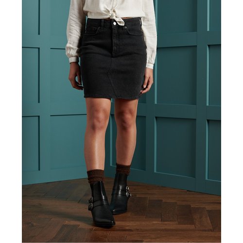 Mini jupe taille haute anthracite Superdry La Redoute