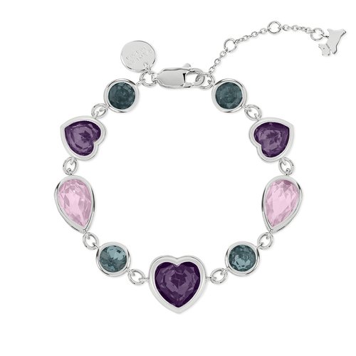 Silver plated coloured heart and stone set bracelet silver coloured Radley London La Redoute