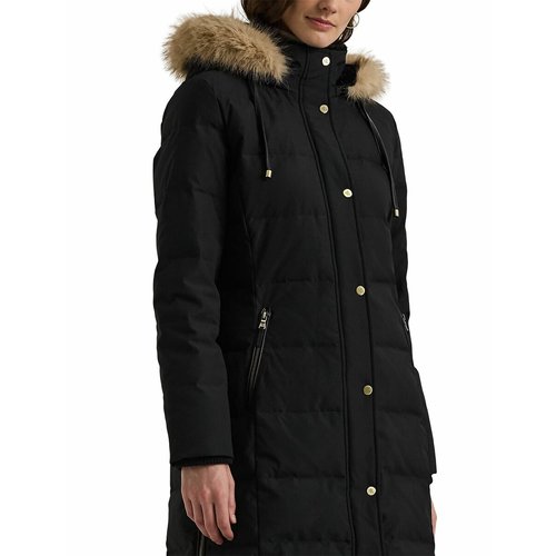 Mid length padded jacket with hood black Lauren Ralph Lauren La Redoute