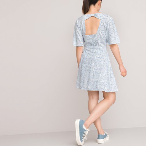 Robe fluide a manches courtes imprimee 10 18 ans imprime fleuri La Redoute Collections La Redoute