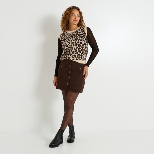 Jupe-short Jadene - denim rayé naturel – Paris