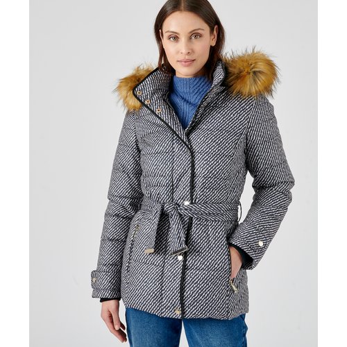Parka chaude imprimee thermolactyl noir chevrons Damart La Redoute