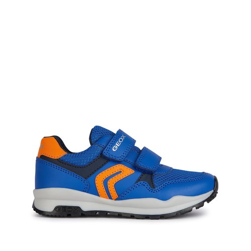 Baskets respirantes pavel double velcro bleu orange Geox La Redoute