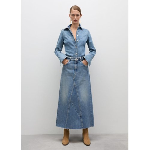 Chemise en jean coutures bleu moyen Mango La Redoute
