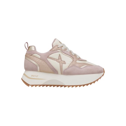 Baskets en cuir et tissu technique anny 2 w. rose poudre W6yz La Redoute