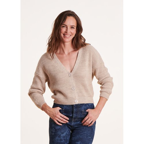 Gilet court en maille cotes perlees La Fee Maraboutee La Redoute