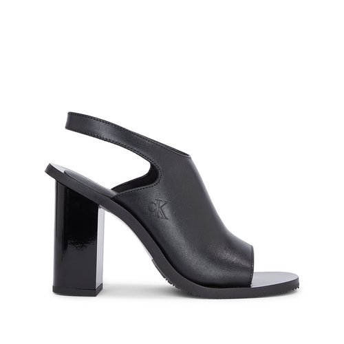 Sandales a talon en cuir Calvin Klein Jeans noir La Redoute