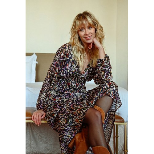 Robe longue a imprime boheme bleu marine Molly Bracken La Redoute