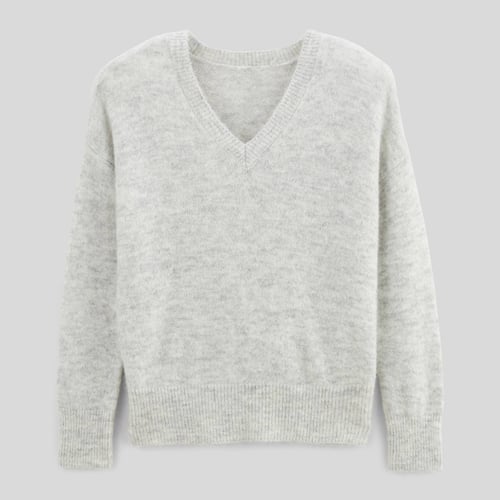 Pull Manches Longues Monoprix Femme Taille M (40/42) - Beige Avec Fil Argenté - Occasion Très Bon état