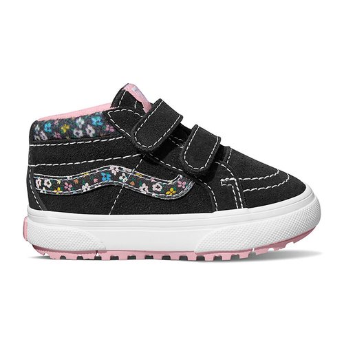 Kids mte sk8 mid reissue high top trainers in leather black floral print Vans La Redoute