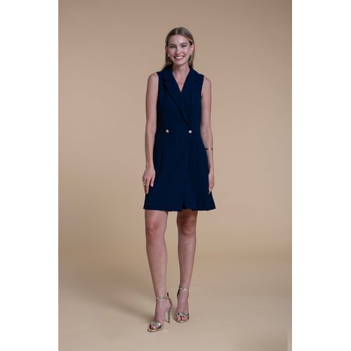 Robe en crepe encolure veste EDAN