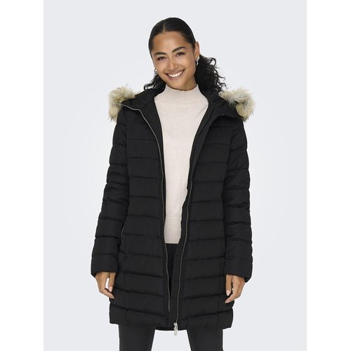 Long hooded padded jacket black natural Only La Redoute
