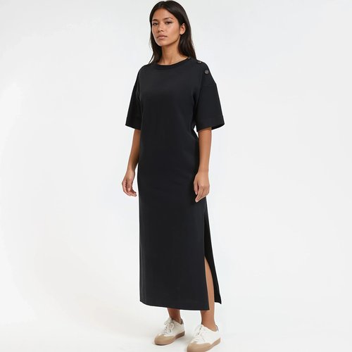 Jersey maxi dress with buttoned shoulder La Redoute Collections | La Redoute