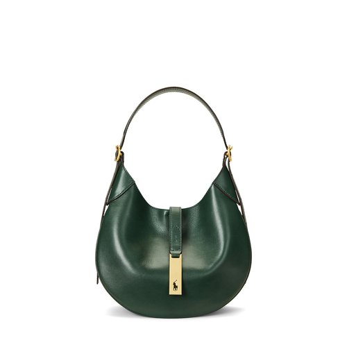Polo id half moon bag in leather bottle green Polo Ralph Lauren La Redoute