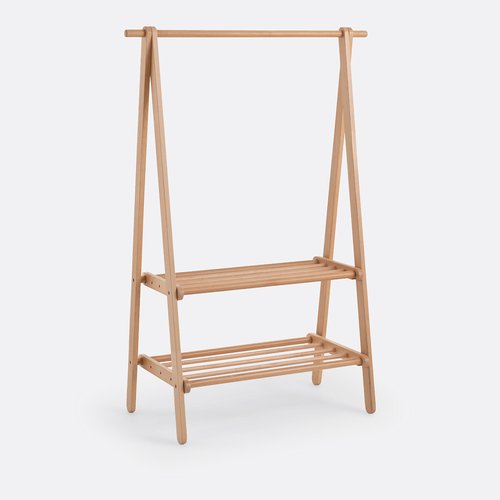 Klyvvo Stand Appendiabiti con Ruote, Penderie Estensibile per Carichi Pesanti, Portata Tot 150kg, Rella Appendiabiti con Ruote con Ripiano, per Presentazione, Stoccaggio, Camera, Argento, 55x189x178