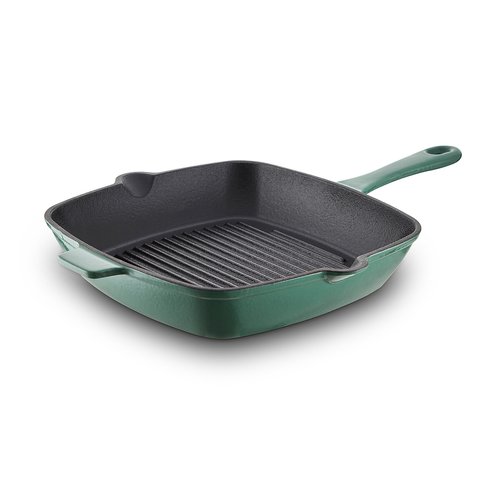 Cast iron grill pan with lid store