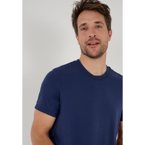 T-shirt Manches Courtes Thermorégulant Damart Evolutyl – 61% Polyester Recyclé – Col Rond – Bleu – Taille XL