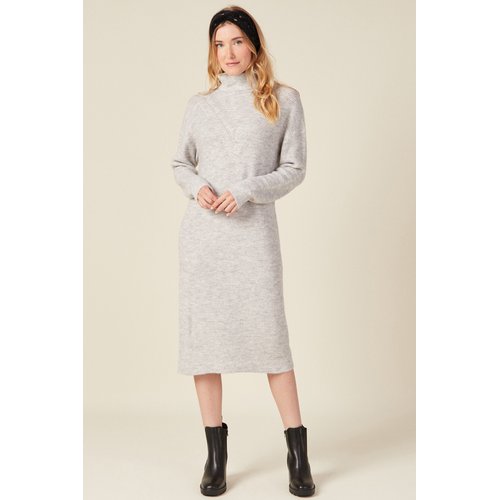 Robe pull longue col roule gris Bonobo La Redoute