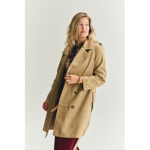 Plus size beige trench coat new arrivals