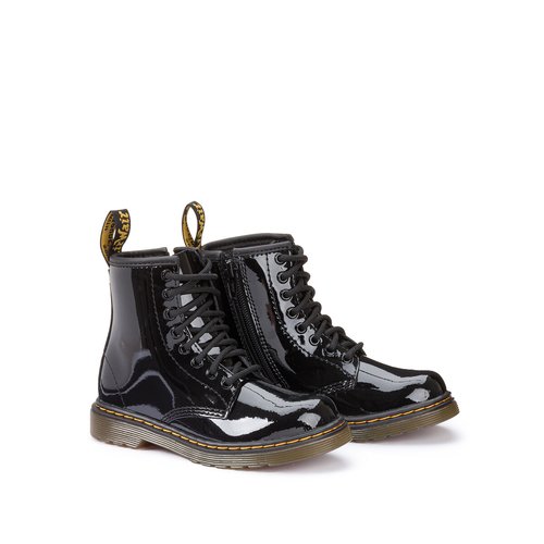 Shiny black doc martens boots sales