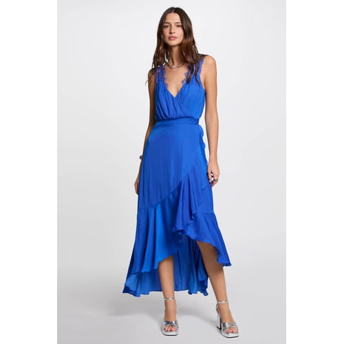 Robe Longue Marithé Et François Girbaud - Tissu Tech Sensitive® Bleu électrique, Taille XS (34FR), Vintage Y2K