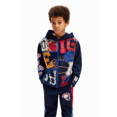 T shirt de basket a capuche bleu Desigual La Redoute