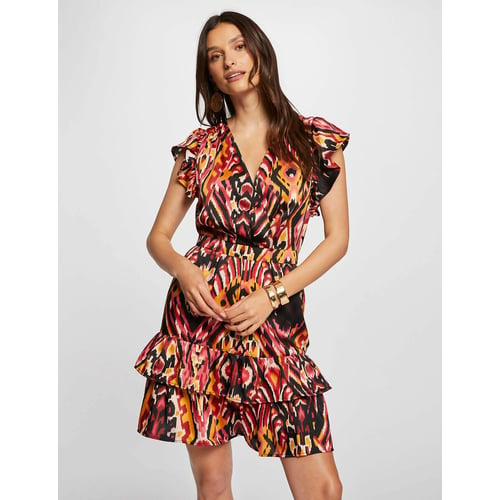 Robe Morgan Imprimée Beige Et Marron - Taille 38 - Jamais Portée (sans étiquettes)