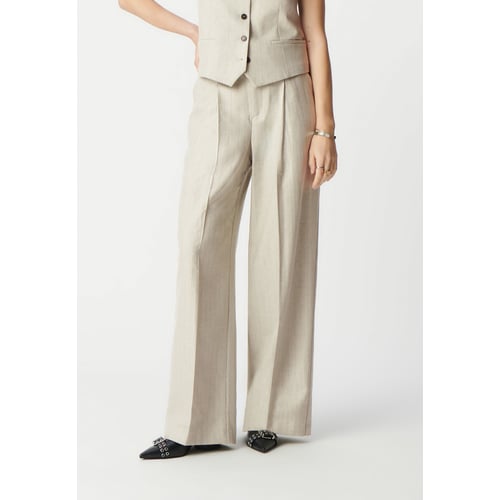 Pantalon Cop Copine Gris Perlé - Taille 36 - Coupe Skinny Effet Satiné Léger