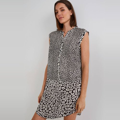 Chemise de nuit large imprimee certifiee ecovero ecru Monoprix Lingerie La Redoute